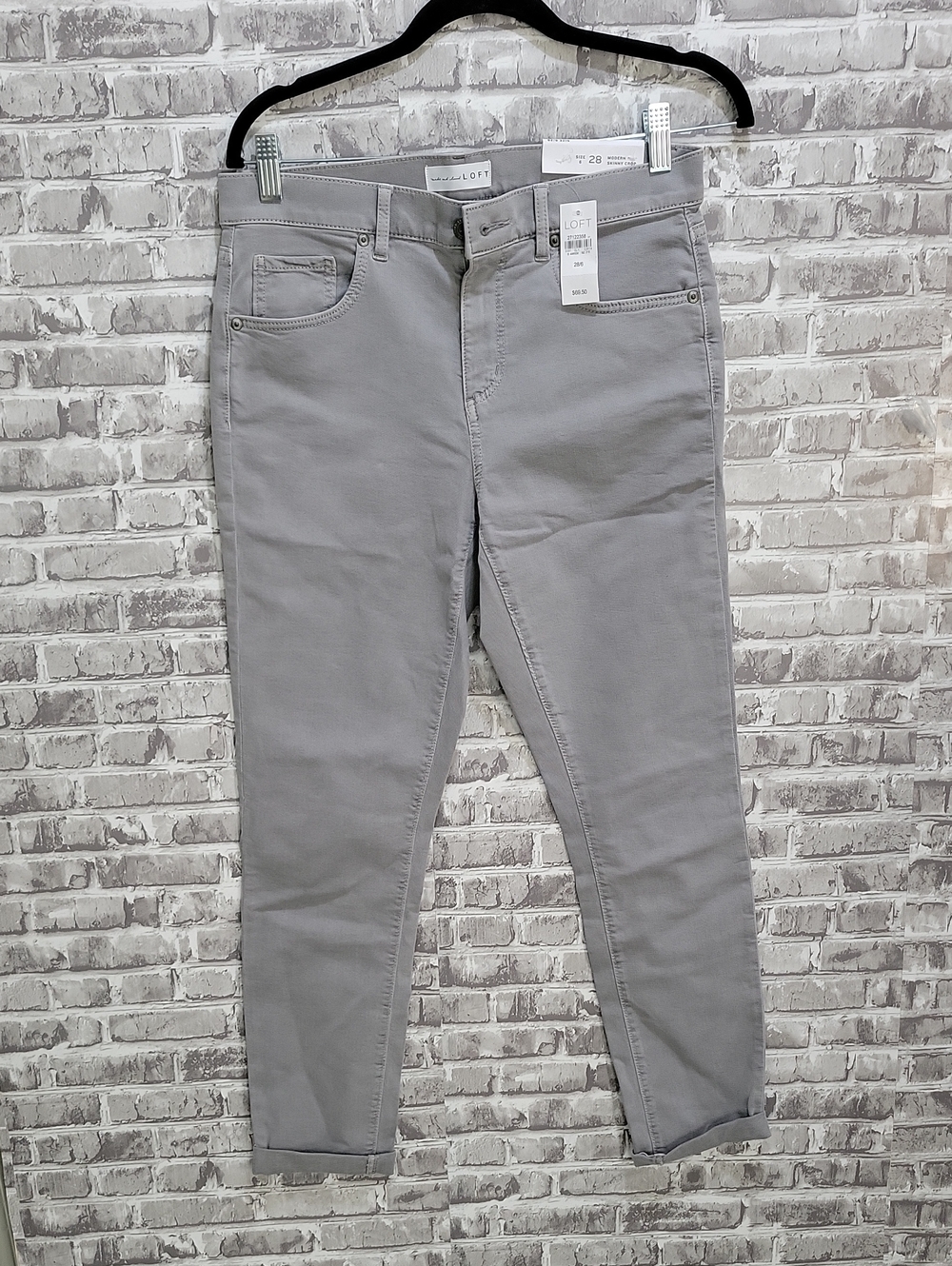 LOFT Women's Modern Skinny Crop Ankle Jeans in Light Gray, Sz 6 (28)